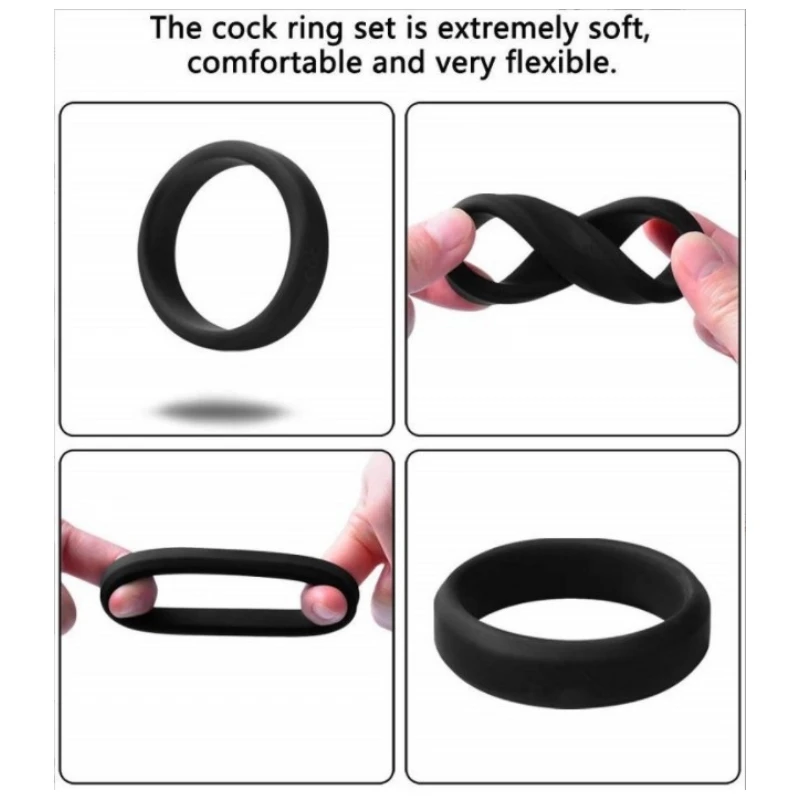 Male Cock Ring Penis Ring Delay Ejaculation Scrotal Binding Ball Stretcher Anillos Para Hombre Silicone Cockring Sex Toy For Men