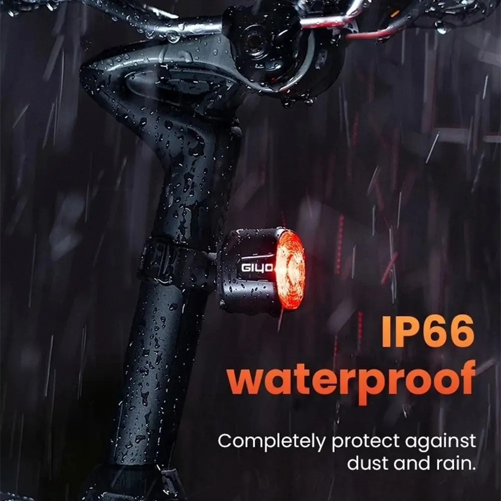 

Rechargeable Smart LED Bike Brake Tail Light IP66 Waterproof 6 Modes Bicycle Brake Sensing Rear Bike Light High Brightness
