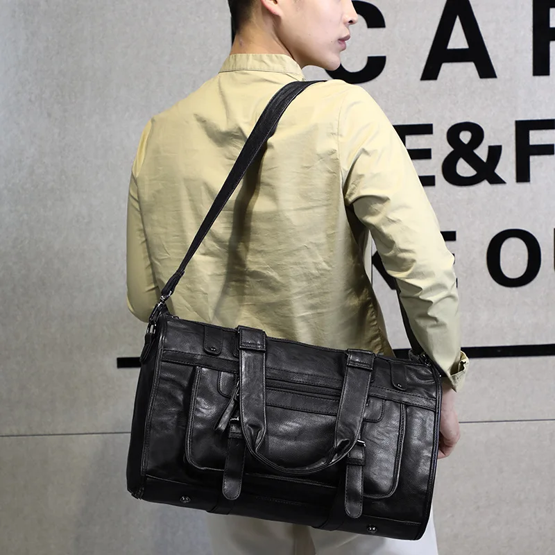 Laptop Bag Large Capacity Business Commute Briefcase Short Trip Luggage Storage Bag Shoulder Messenger