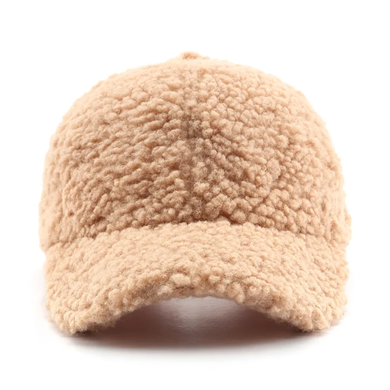 Japanese Women\'s Autumn and Winter Solid Color Lamb Wool Warm Ear Protection Baseball Cap Outdoor Men\'s Casual Hat Gorras Hombre