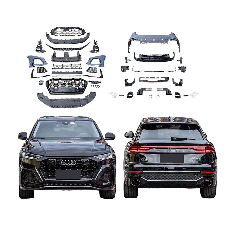 Runde Good Fitment Body Kit For 2020-2022 Audi Q8 Facelift RSQ8 Front Bumper Grille Rear Bumper PP Car Bumpers