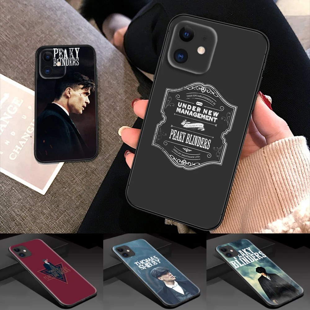 P-Peaky B-Blinders Soft Silicone Phone Case for iPhone 15 14 Plus 13 12 11 X XS XR Pro Max Mini 8 7 Plus