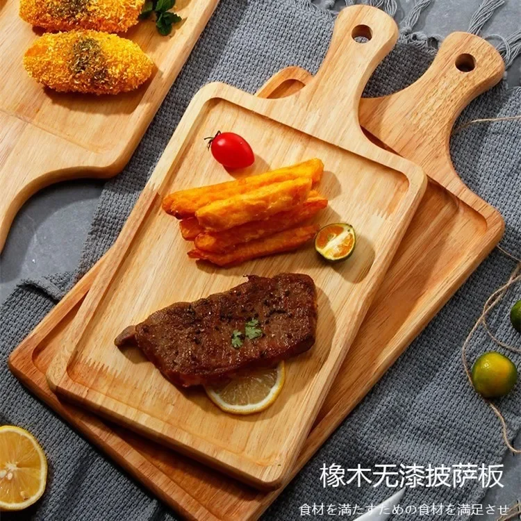 Wooden Pizza Tray Simple Oak Steak Chopping Board Restaurant Creative Fruit Snack Plate Cheese Sushi Plate