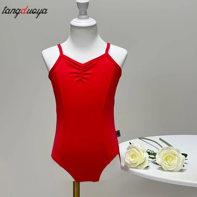 

Детский профессиональный балетный купальник для девочек с бретелями и U-образной спинкой, гимнастический танцевальный комбинезон, летний купальник для детей, костюм для танцевальных тренировок