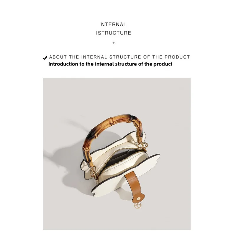 

New Chinese Style Bamboo PU Leather Handbag for Women - Cartoon Panda Shoulder & Crossbody Bag