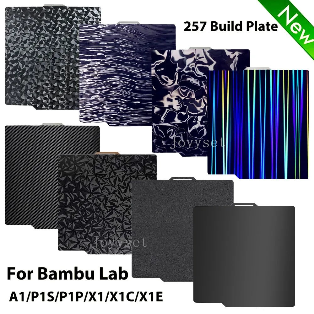 

Для Bambu Lab P1P Сборная пластина A1 X1C Pei Текстура 257x257 Peo Лист Пружинная сталь Для Bambulabs X1 Carbon Bambulab P1S Сборная пластина