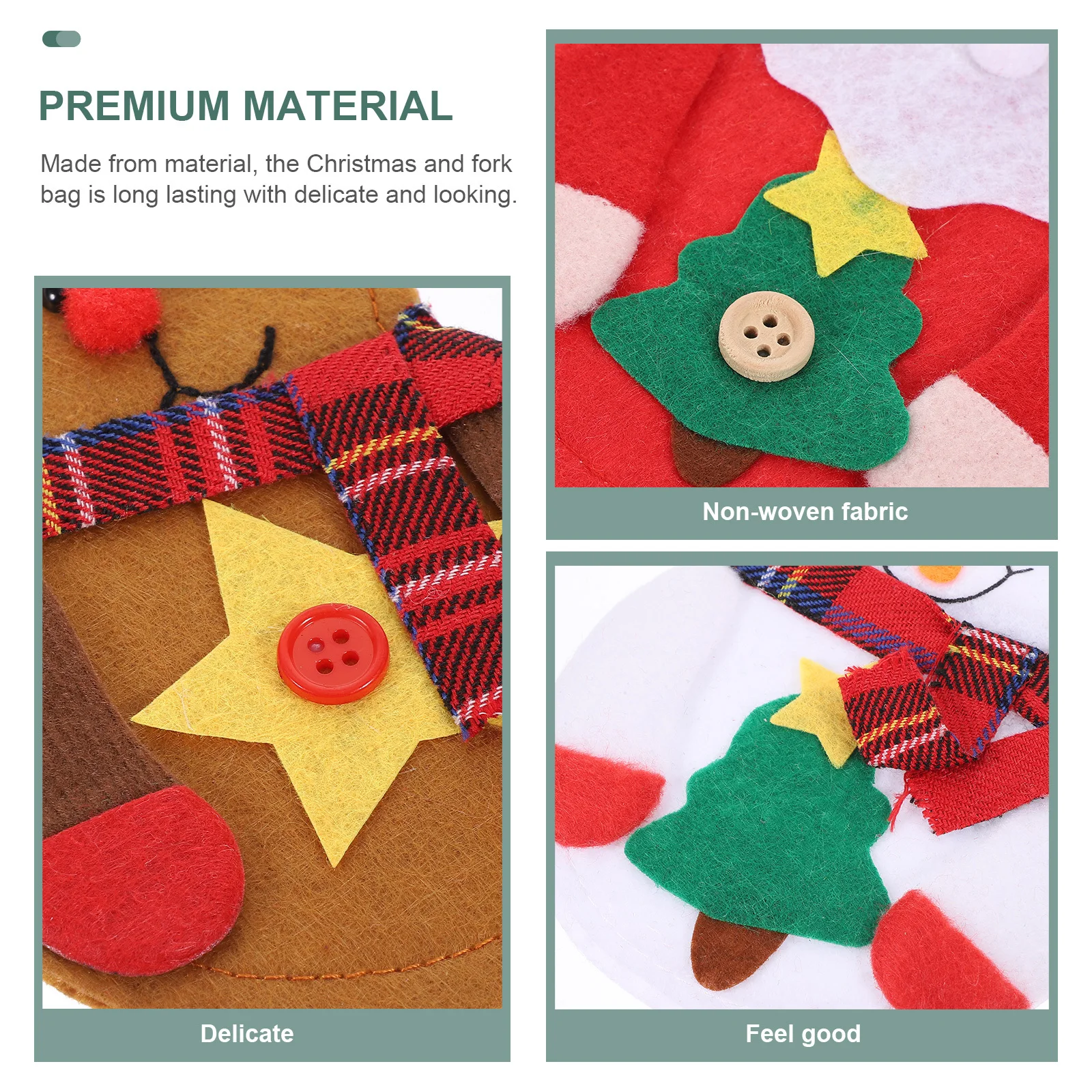 

6Pcs Fork and Knife Pouches Christmas Tableware Holders Festive Dinnerware Accessories Holiday Kitchen Utensil Storage Decor