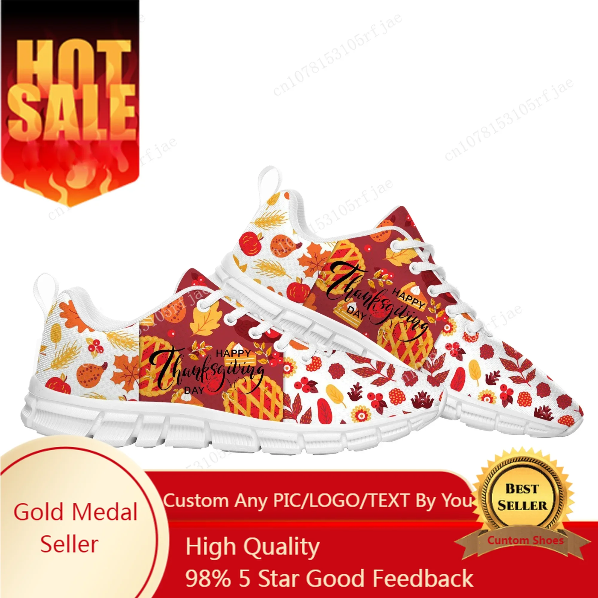 

Thanksgiving Day Festival Sports Custom Shoes Mens Womens Teenager Sneaker Fashion Tailor Made Couple Built Shoes