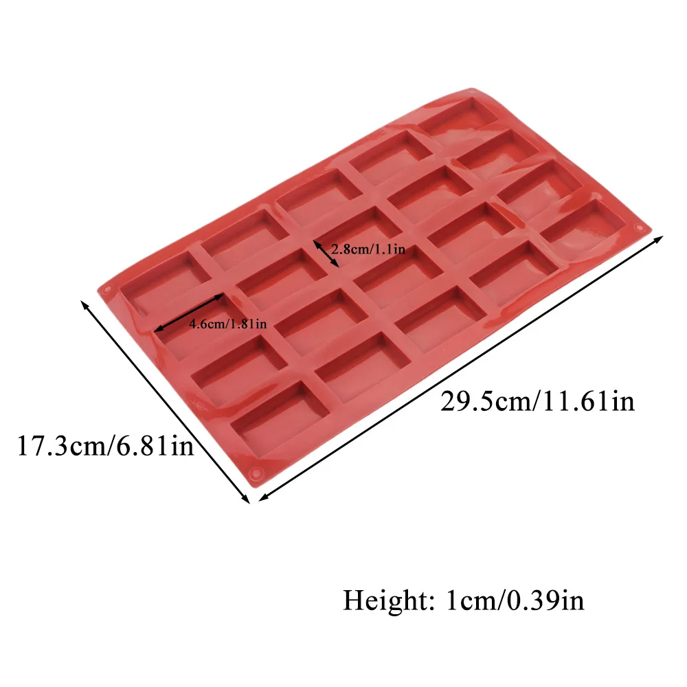 New Arrival 20 Hole Square Shape Silicone Chocolate Mold DIY Chocolate Bread Biscuit Mold Candy Pudding Dessert Cake Decoration 3