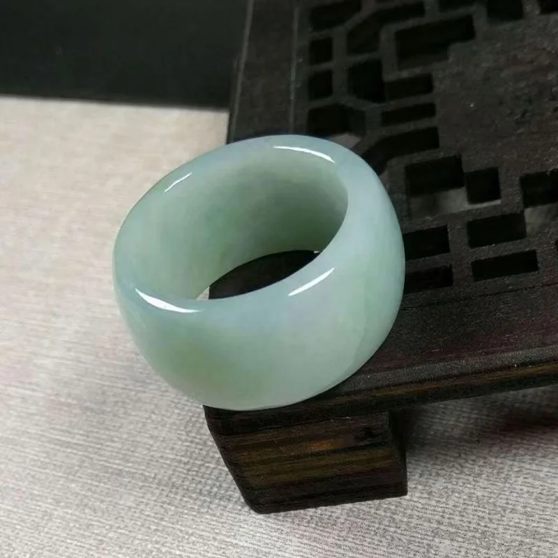 Natural waxy from Myanmar, A-grade jadeite, ring, bracelet, men's and women's jade jewelry 3