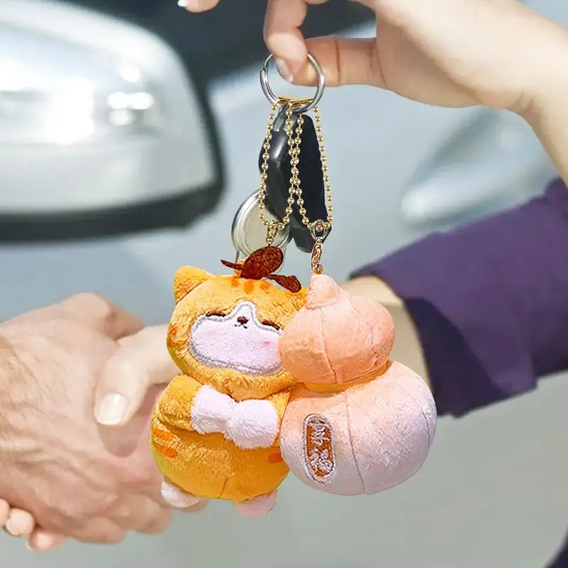 Cute Keychain Plush Cute Cat Keychain Stuffed Animals Cat With Gourd Shape Cat Stuffed Animal Cat Decorations Plush Cat Pendant