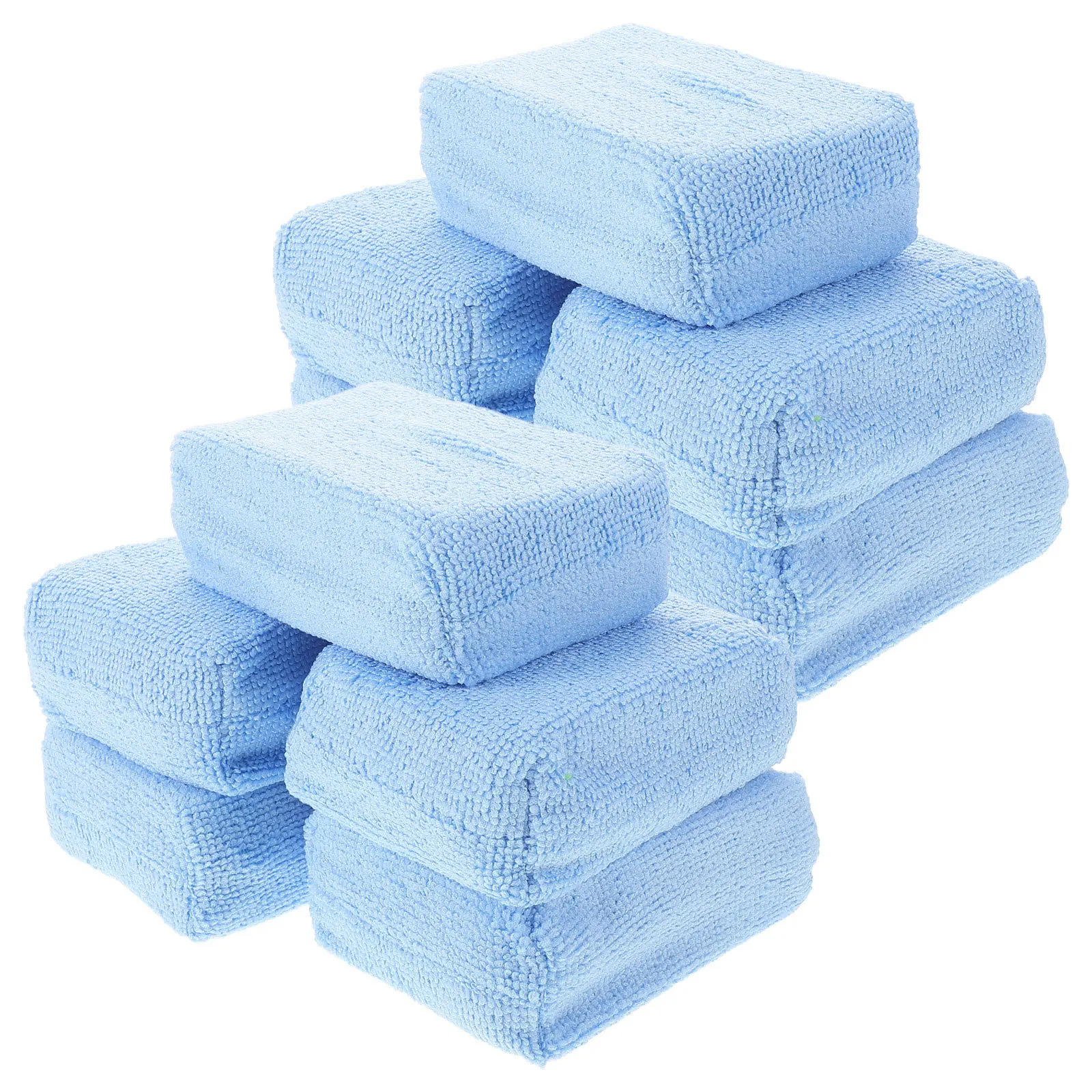 

10Pcs Car Wax Pads Applicator Rectangular Microfiber Detailing Wax Applicator for Smooth Polishing Car Body Glass Surface