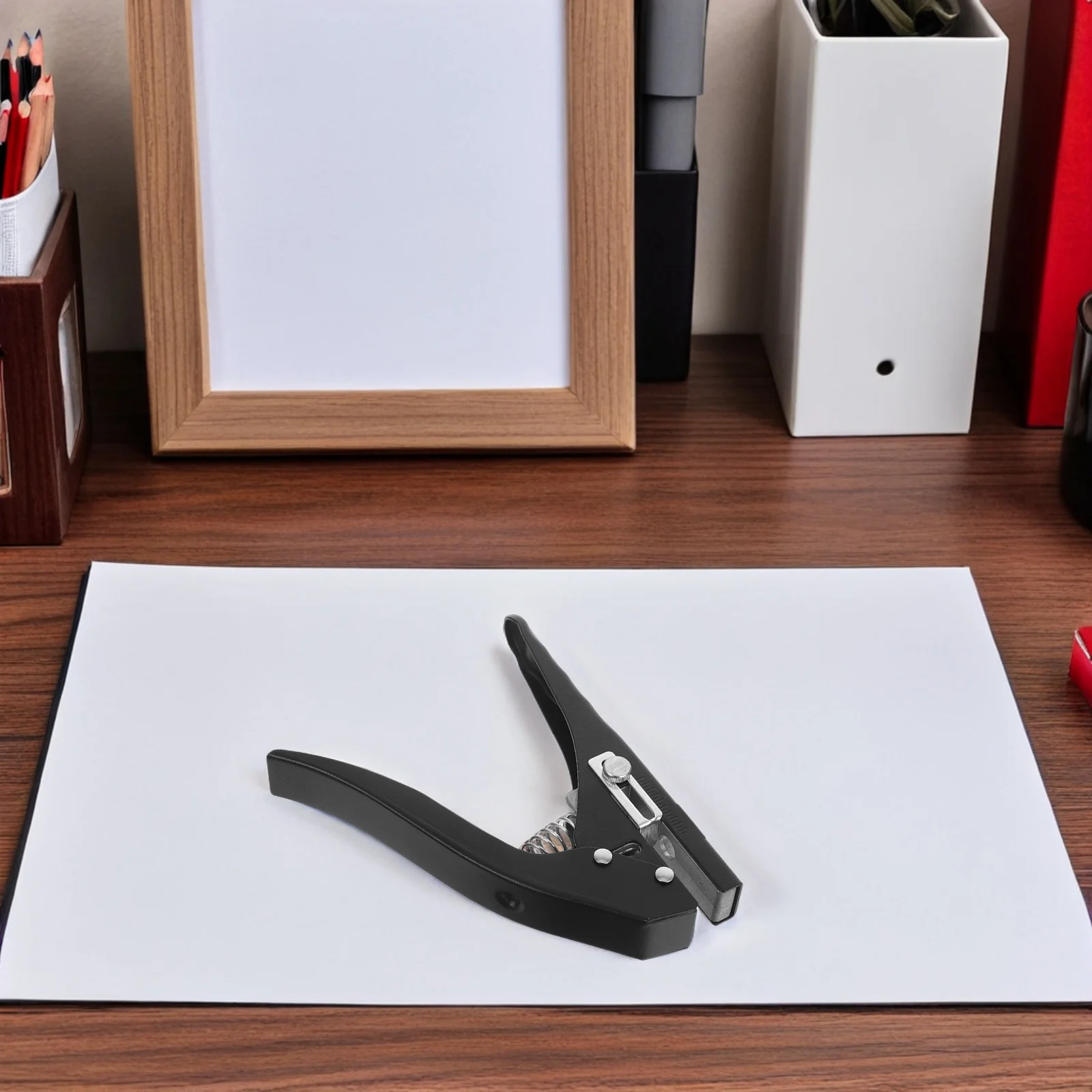 الثقيلة المحمولة المحمولة ثقب واحد لكمة 10 مللي متر للأغطية البلاستيكية ورقة بطاقات كرتون مكتب الحرفية استخدام دليل الناخس