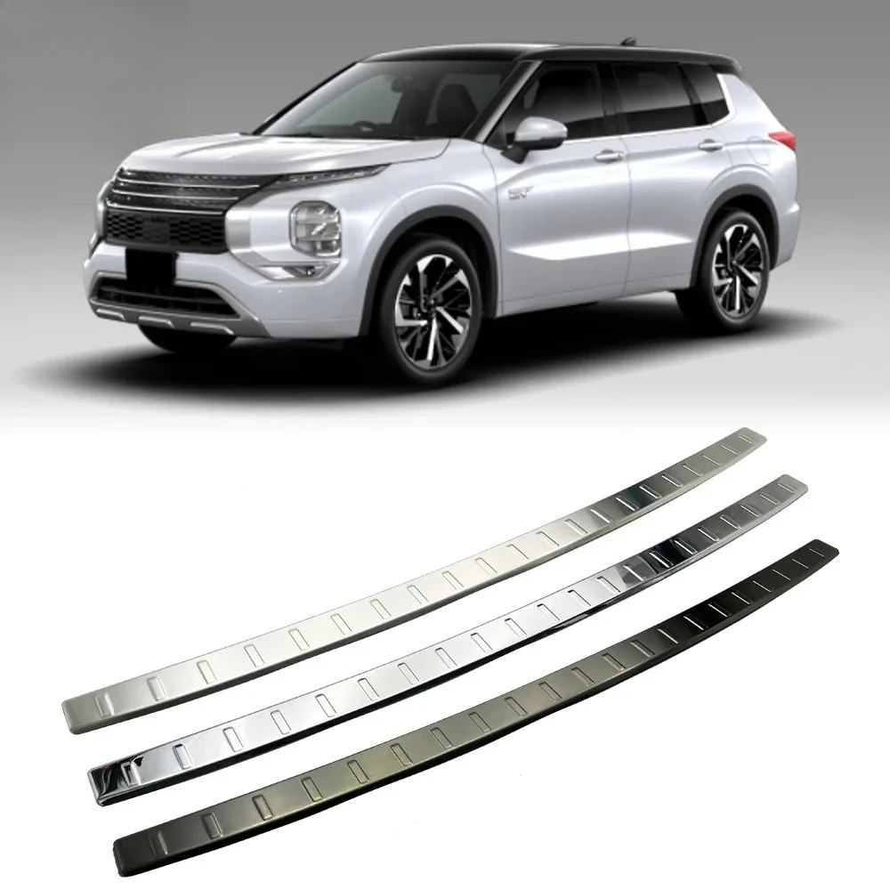 

For Mitsubishi Outlander 2022 2023 Stainless Steel Rear Bumper Protector Sill Trunk Inner outer guard plate Trim Car Styling