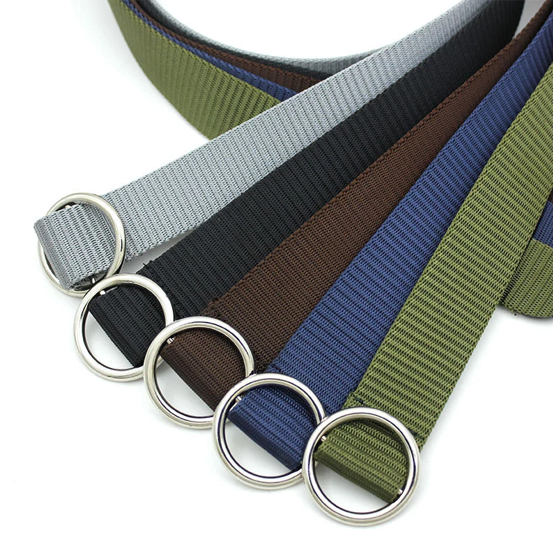 حزام قماشي بسيط للنساء والرجال ، بلون ثابت ، مع مشبك معدني ناعم ، متعدد الاستخدامات ، للجينز ، للشباب والطلاب