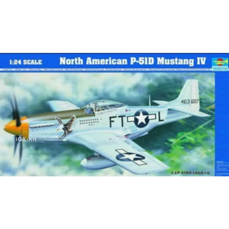 Trumpeter 1/24 02401 North American P-51D Mustang IV Fighter Plane Aircraft Military Assembly Toy Plastic Model Building Kit