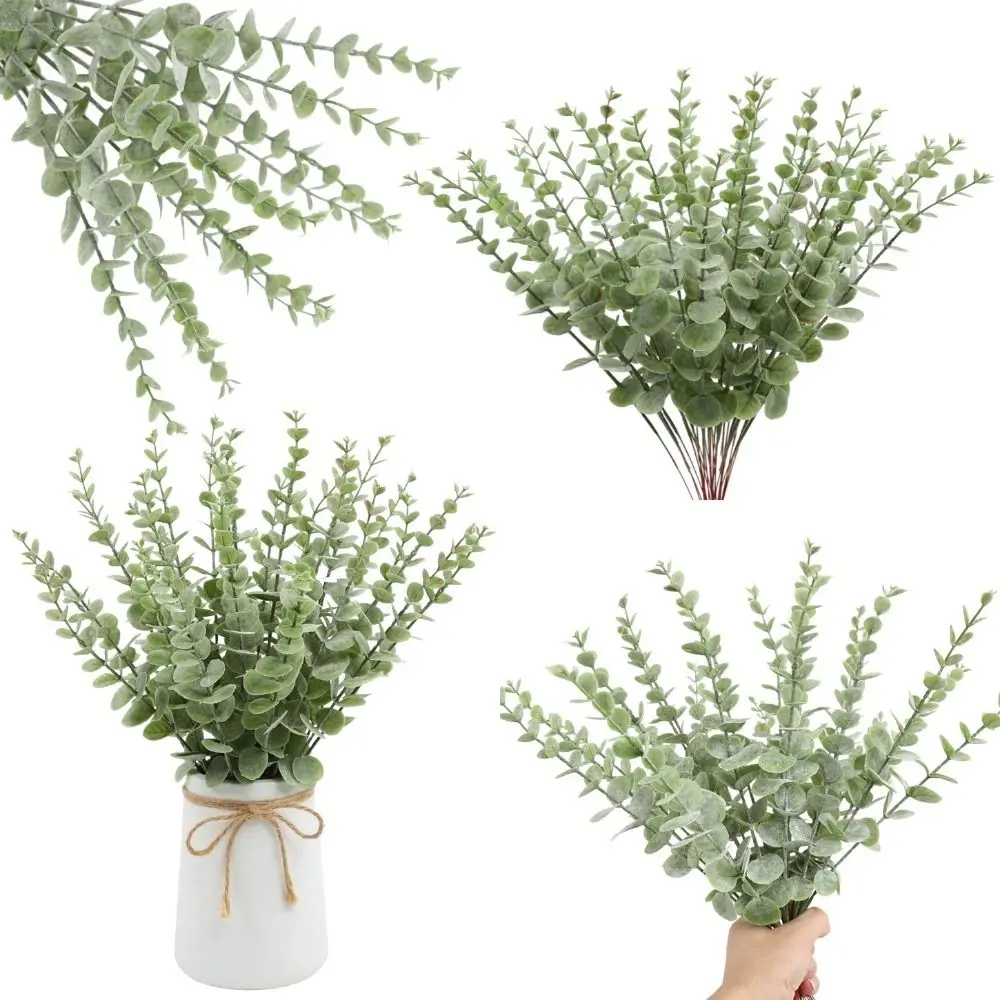 10Pcs/set Eucalyptus Artificial Eucalyptus Leaf Easy Use Simulation Plastic Fake Eucalyptus Plants Do Not Fade Home Props