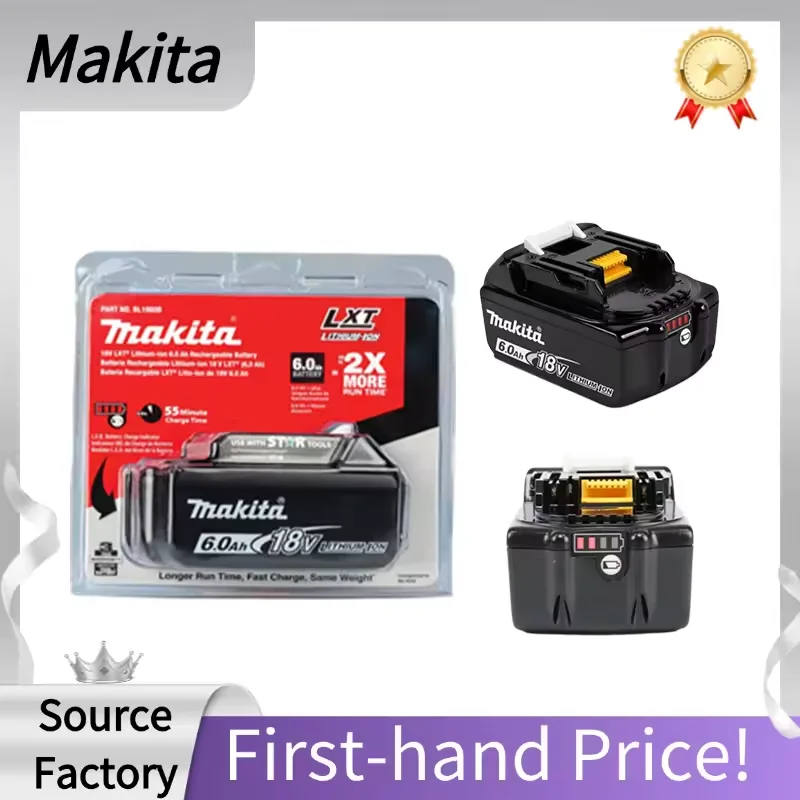 

100% Genuine 18V Makita 6Ah Makita Battery BL1840 BL1830B BL1850B BL1850 BL1860 BL1815 Replacement Lithium Battery