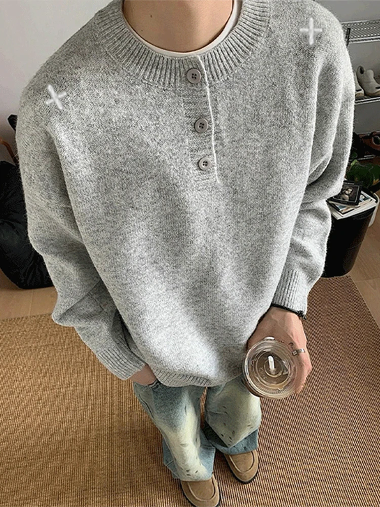 

Ay Американский свитер с воротником Генри, мужской зимний теплый базовый слой, трикотажная одежда CleanFit, внутренняя одинаковая повседневная одежда