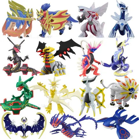 Original TOMY Pokemon Figure Zacian Zamazenta Reshiram Arceus Lunala Rayquaza Giratina Zygarde Palkia Kyogre Action PVC Toys
