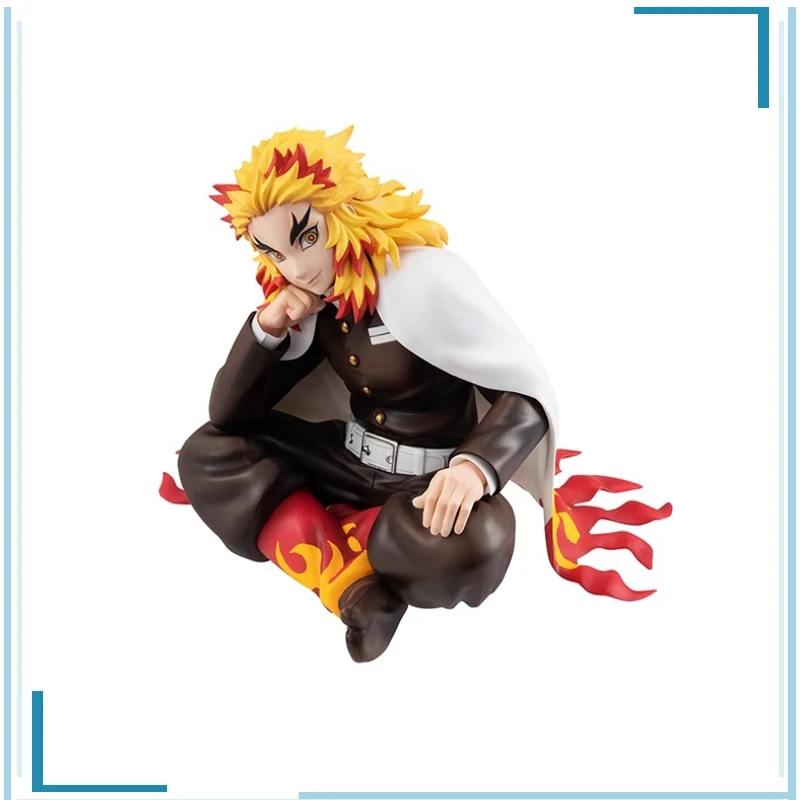 

Demon Slayer in The Palm Sitting Posture Rengoku Kyoujurou Inflammatory Column Holiday Gifts Kawaii Figure Model Toys