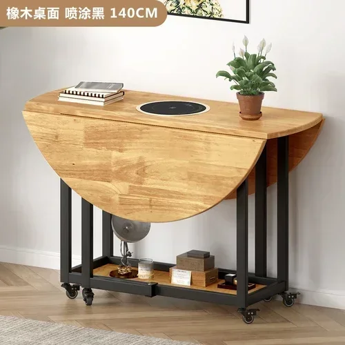 Wood Round Extendable Console Kitchen Folding Dining Table Set Coffee Tables Game Comedor Multifunction Kitchen Furniture XY50DT