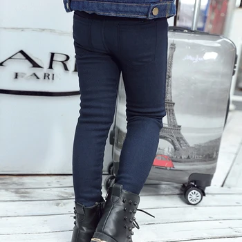 3-12-Year-Old Girls Pencil Pants Elastic baby Leggings 2024 New Slim Fit Children's Leggings Solid Color Imitation Jeans 2