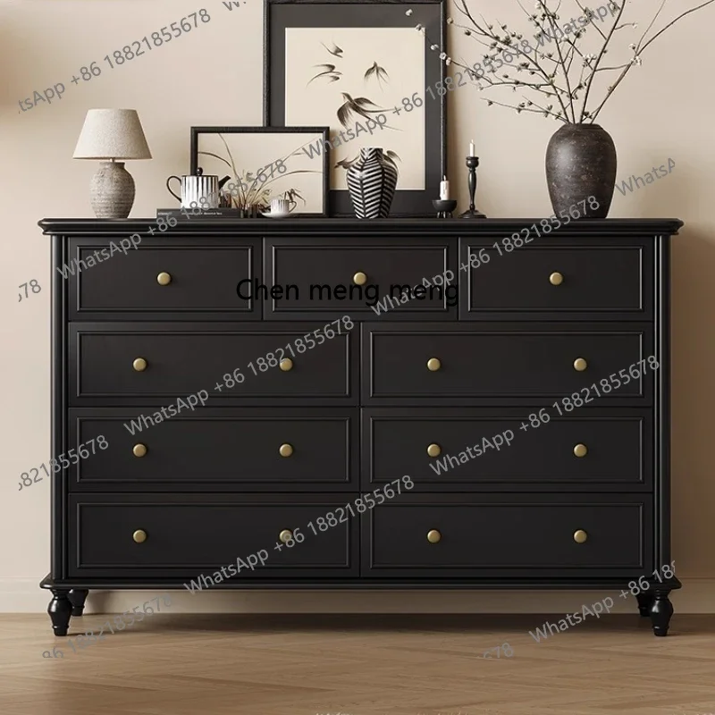 

Французский ретро шкаф из массива дерева с девятью ящиками, шкаф для хранения, комбинированная мебель для гостиной, мебель в античном стиле