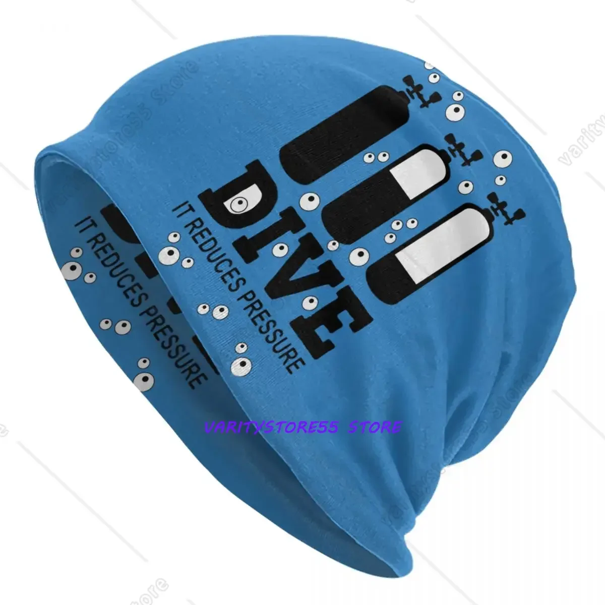 Custom Scuba Diving Skullies Beanies Caps Cool Winter Warm Men Women Knit Hat Adult Unisex Dive Diver Quote Bonnet Hats
