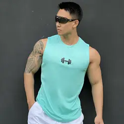 New Men's vest casual sports T-shirt Fitness training basketball Tank top Gym t-shirt man summer quick-dry Men's clothing Top