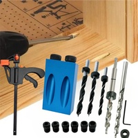 Pocket Hole Screw Jig Dowel Drill Wood Joint Tool Kit 6/8/10mm 15 Degree Angle Drill Guide Set Hole Puncher DIY Carpentry Tools