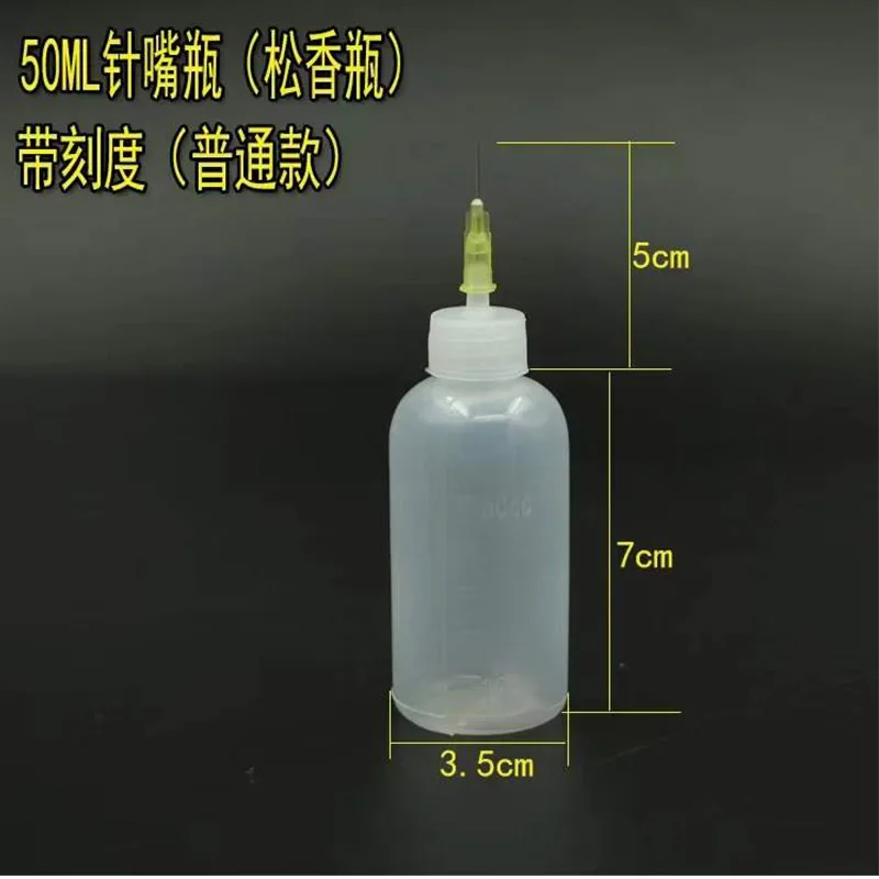 Frasco de Plástico Vacío de 50ml con Aguja para Pasta de Soldar, Pegamento y Flux, para Reparación de iPhone 6