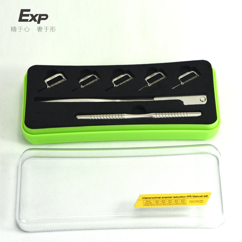 Exp Dental Orthodontische Interproximal Emaille Reductie Handleiding Strip Snijden Set Dubbelzijdig Met Meetlint Handvat