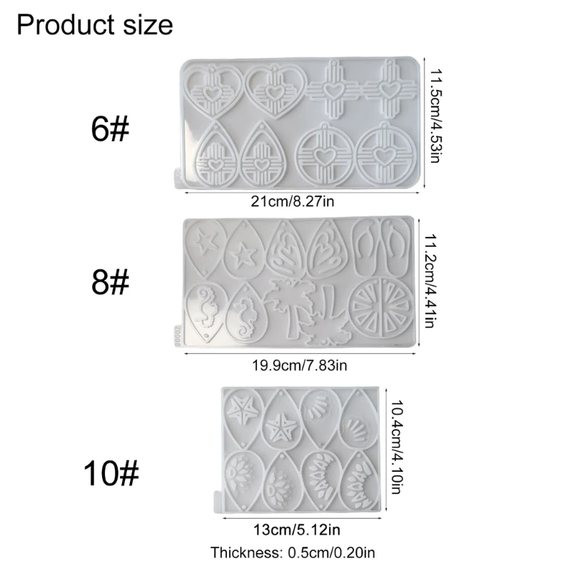 Molde pingente silicone fácil usar, brincos, moldes joias ocas silicone R3MC