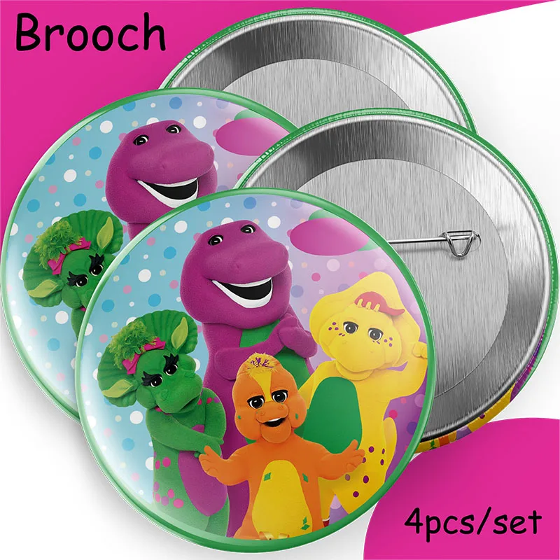 Barney Thema Geburtstags feier Dekorationen Kuchen Topper Geburtstag Tasse Serviette Platte Stroh wirbelt Aufkleber Kidsparty liefert Dekor – Detail 4