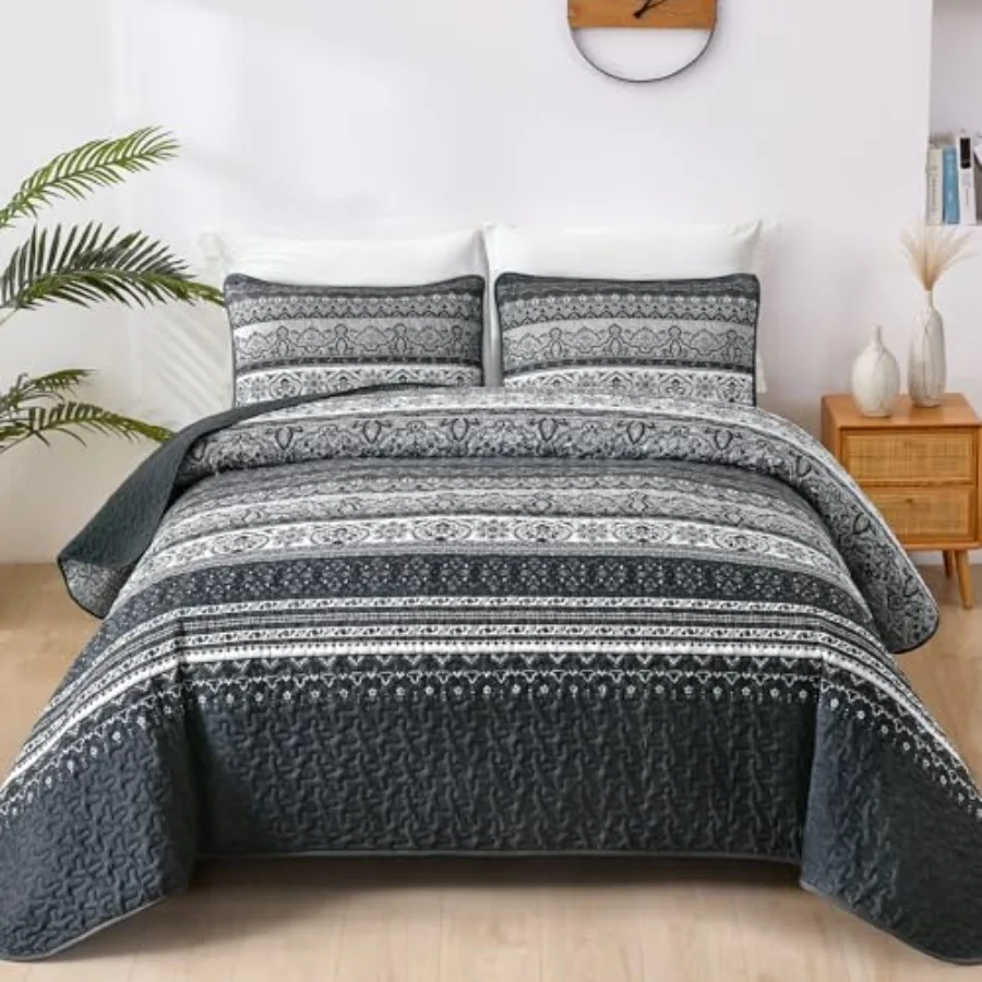 

Комплект постельного белья в стиле бохо: легкое двустороннее покрывало из микрофибры для любого сезона, декоративное покрывало-плед