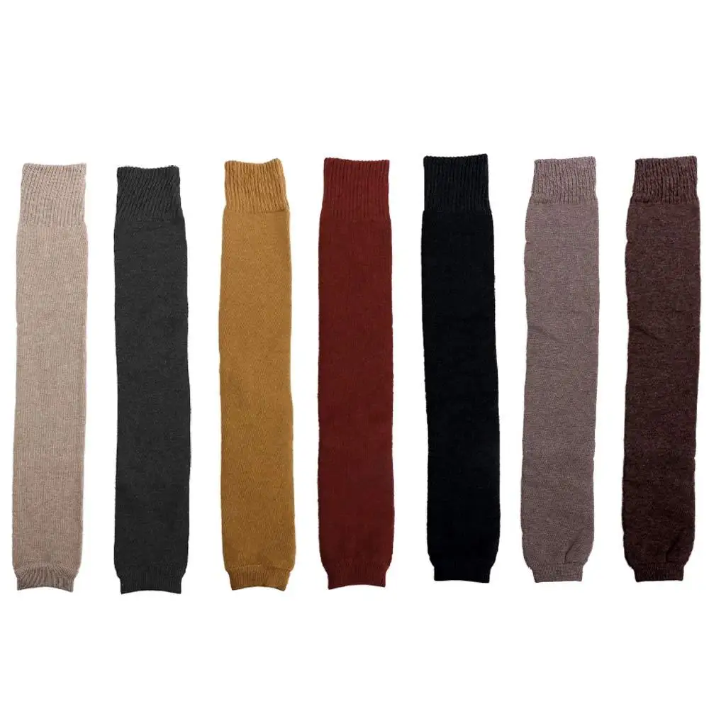 Protector de tubo largo para mujer, cubierta de pie de punto grueso de Color sólido, mangas de brazo de Lolita, calcetines por encima de la rodilla, calentadores de piernas