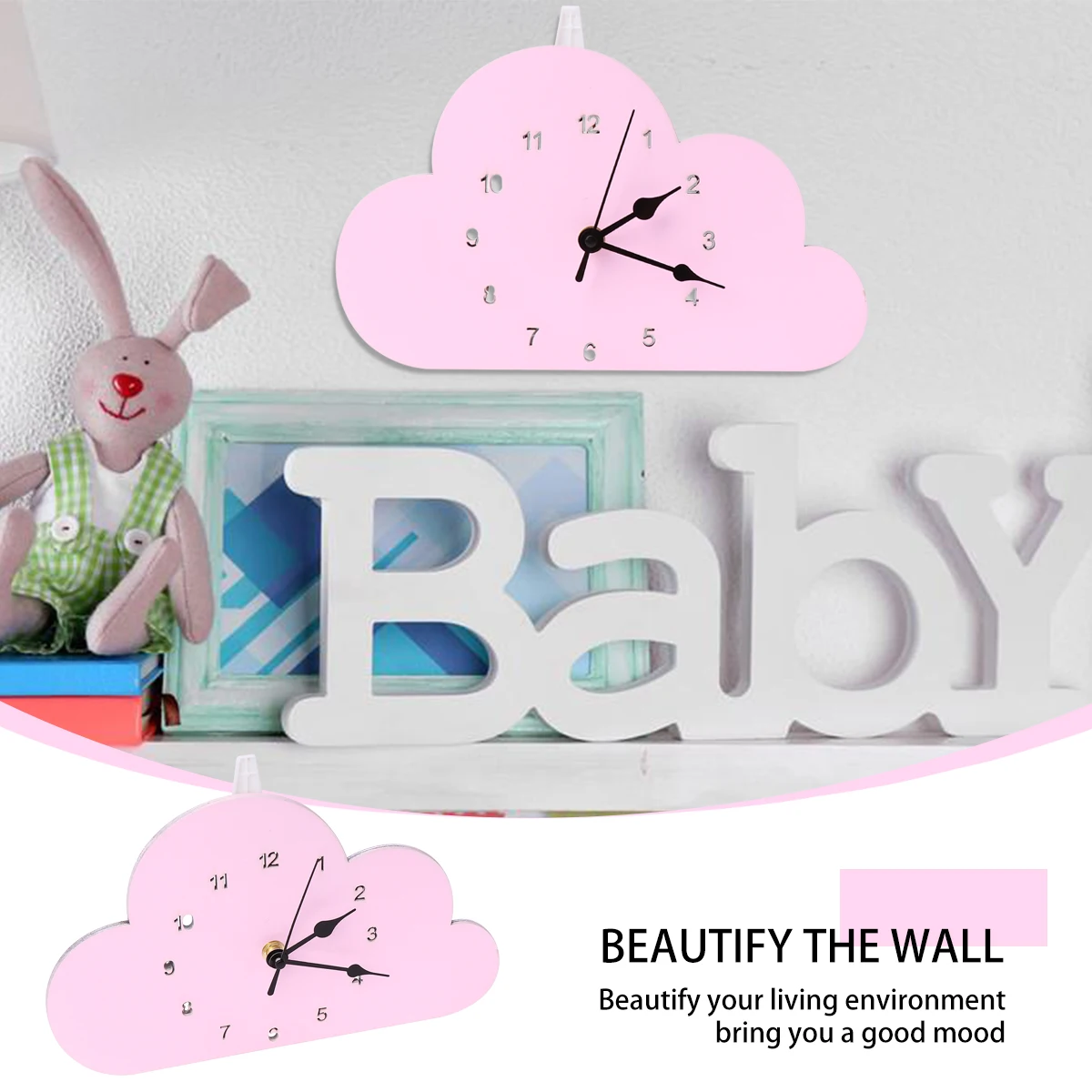 

Cloud Desk Clock Cloud-shaped Household Clocks for Home Decor Digital Pink Desktop