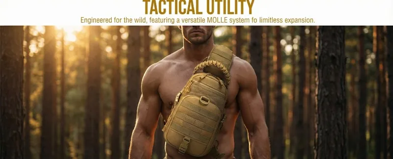 Outdoor Port Bag Pack Tactical Backpack Sling Shoulder Backpack Tactical Bag for Every Day Carry Commuting Chest Bag