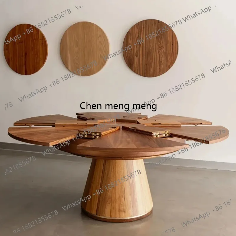 Sale Nordic Rooms Round Space Savings Household Furniture Industrial Style Hotel Expandable Oval Wooden Dining Table