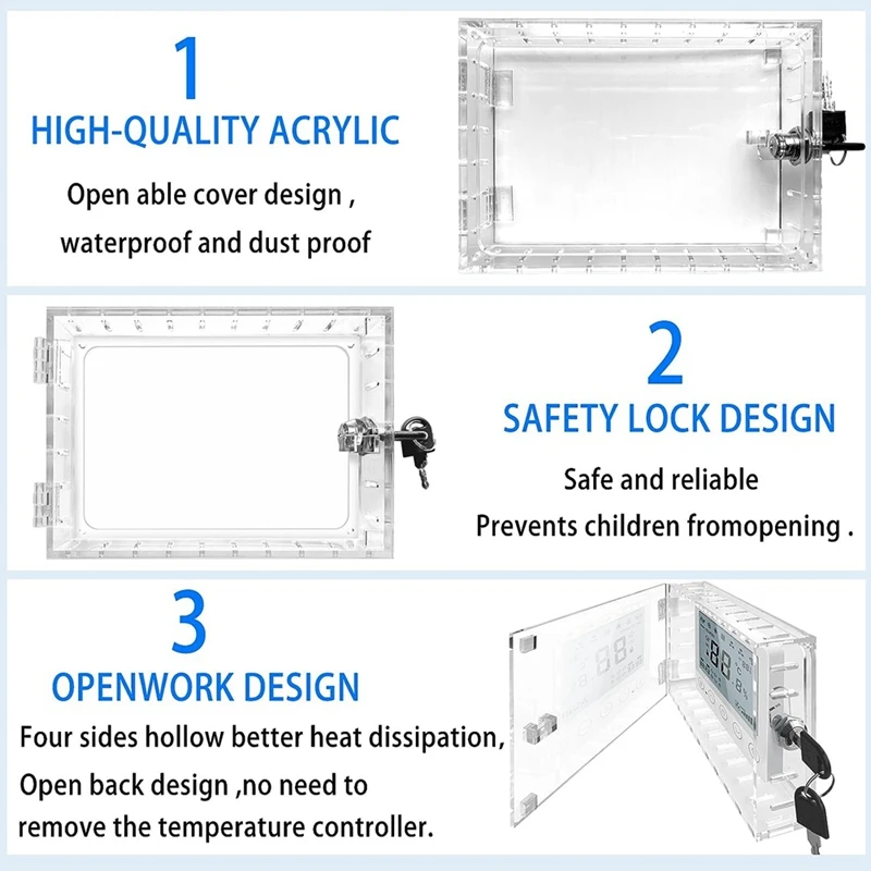 Thermostat Lock Box With Key Universal Thermostat Cover With Lock, Clear Thermostat Guard For Wall