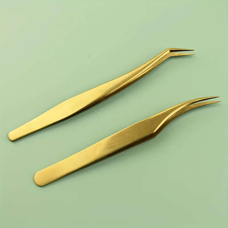 Roestvrijstalen wimpertransplantatiepincet Hoge precisie wimperclipTransplantatie wenkbrauwgereedschap voor beginners Gouden laser