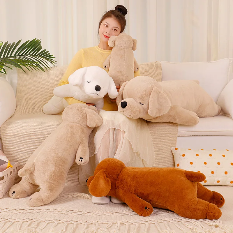 

Simulation Huge Poodle Dog Plush Toys Stuffed Animals Cute Lying Puppy Doll Long Pillows Cushion Home Decor for Girls Kids Gifts