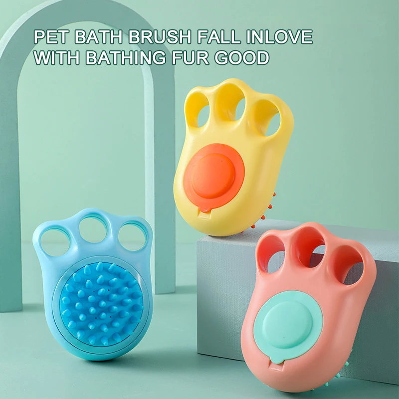 

Cat Claw Shape Brush Washing Massage Grooming Shower Comb Soft Silicone Dog Brush Shampoo Massager Bath Brush Pet Supplies