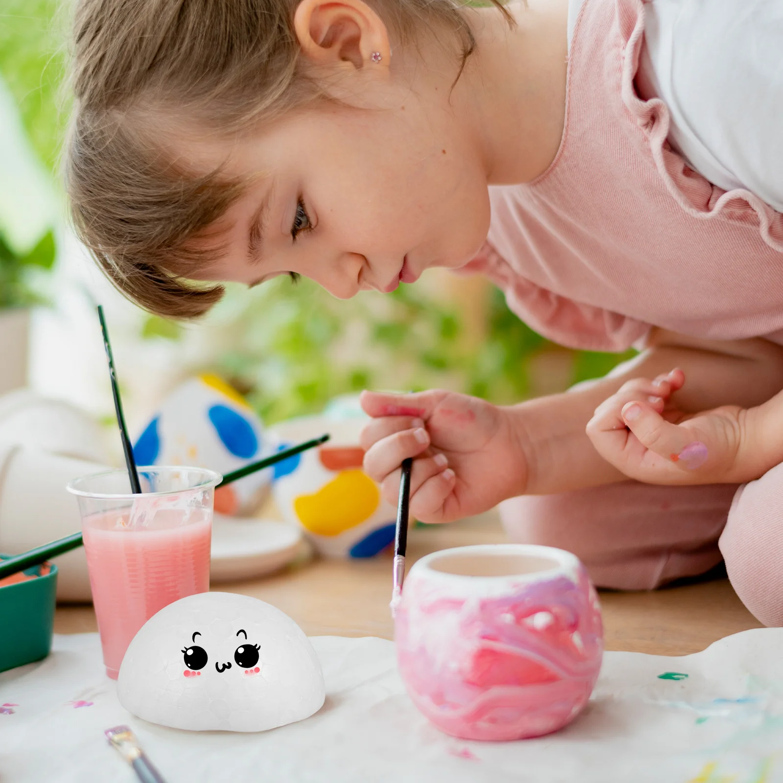 30 قطعة 8 سنتيمتر نصف الكرة رغوة الحرفية المواد الأبيض نصف دائرة الحلي Diy بها بنفسك اللوحة عيد الميلاد الديكور مشروع فني