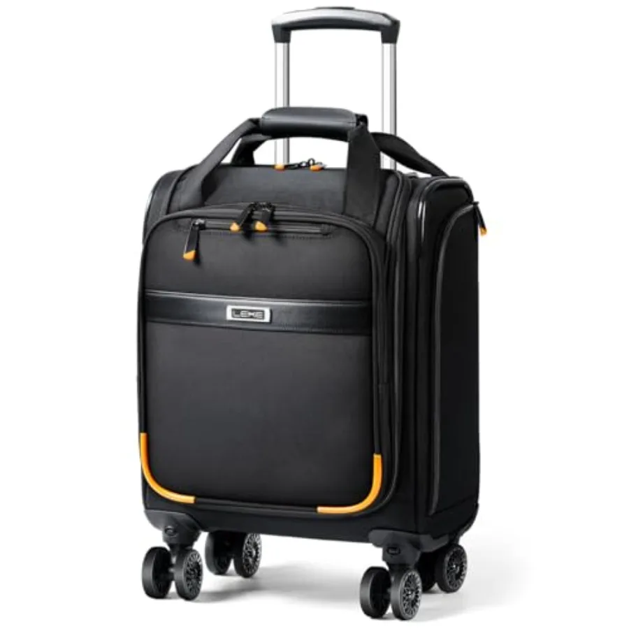 

Underseat Carry On Luggage with Spinner Wheels, 16 Inch Softside Suitcase with Detachable Wheels, Lightweight Travel Luggage Ba