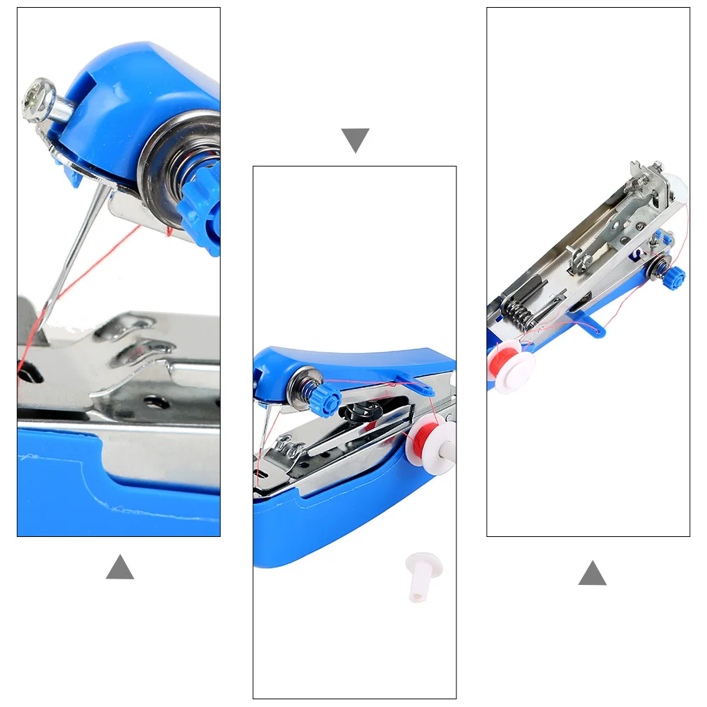 

3Pcs Mini Portable Handheld Sewing Machine Manual Tool Lightweight Emergency Mending Small Sewing Kit Travel Crafting