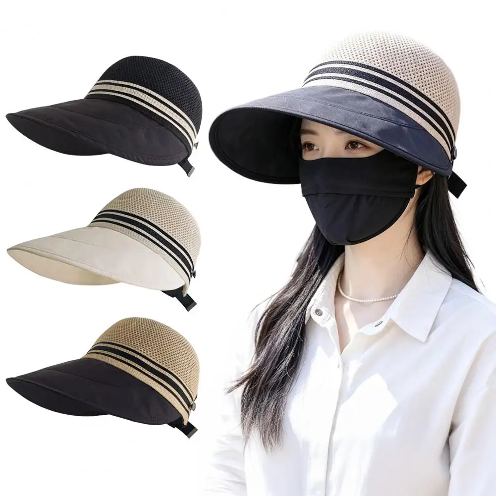 Women's Sun Hat Breathable Mesh UV Protection Cap Adjustable Size Polyester Hat for Hiking Beach And Outdoor Activities