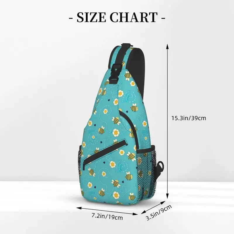 Moda padrão de girassol com abelhas bonitos sling sacos para viagens caminhadas floral flor peito crossbody mochila ombro daypack