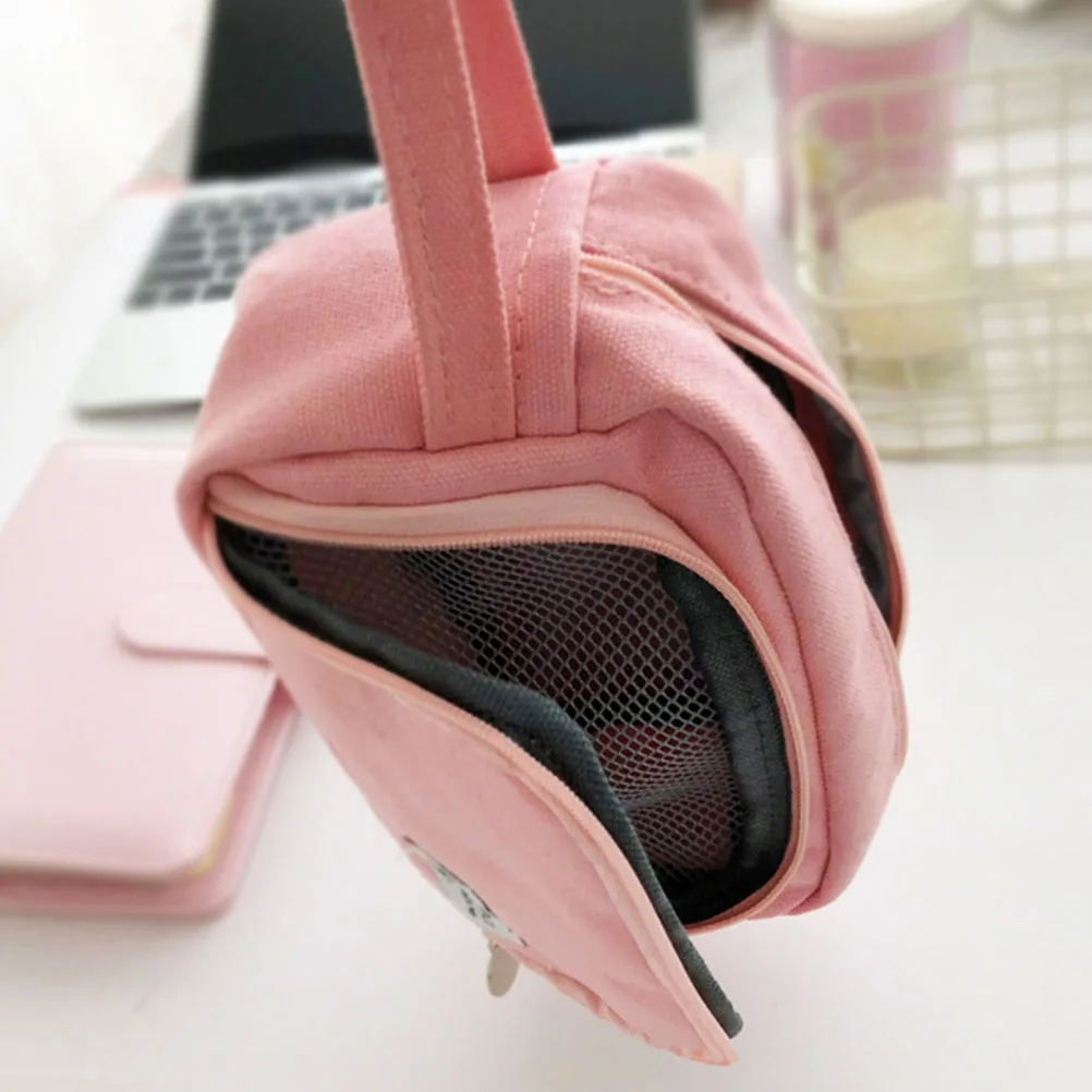 

Large Capacity Canvas Pencil Case Bag Durable Thick Material Zipper Stationery Organizer Pen Pouch School Supplies Kids Office
